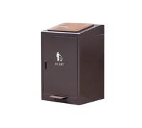 Xumh2024-3 Garbage Can Trash Can 80L/100L Outdoor with Lid Metal Trash Can Commercial Street Public Area Rubbish Bin w/Step Pedal(Large)