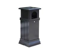 Xumh2024-3 Garbage Can Trash Can Commercial Outdoor with Ashtray Trash Can for Public Areas Metal Rubbish Bin
