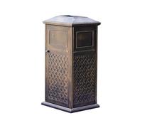 Xumh2024-3 Garbage Can Trash Can Lattice Pattern Trash Can Outdoor Garden Cast Aluminium Rubbish Bin