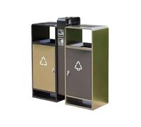 Xumh2024-3 Garbage Can Trash Can Outdoor Double Bin Rubbish Stainless Steel Light Luxury Trash Can with Ashtray