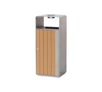 Xumh2024-3 Garbage Can Trash Can Stainless Steel Plastic Wood Garbage Can Outdoor Public Areas Trash Bin