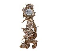 Xumh2024-3 Grandfather Clock Floor Clock Quartz Silent Floral Design for Home and Office Decorative for living room