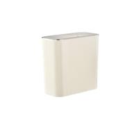 Xumh2024-3 Rubbish Bin Push-Top Lid Trash Can - Garbage Bin Soft-Close Spring for Kitchen Bathroom Home Office(White)