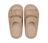 Xumh2024-3 Sliders Slippers for Shower Fashion Personality Thick Bottom Slippers Sandals Flip Flops Couple Summer Women Outdoor Indoor Sandals Outdoor Sandals Cloud Slippers for Women(Khaki,39-40)