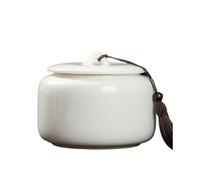 Xumh2024-3 Storage Jar Ceramic Tea Canister With Lid Large Capacity Storage Jar For Serving Ground Coffee, Tea, Sugar, Salt And More for Kitchen Decoration(White)