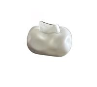 Xumh2024-3 Tissue box Paper Holder Box Cover Creative Ceramic Tissue Box Cover Home Hotel Decoration Ornaments Napkin Facial Dispenser(White)