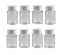 XUMIN 12PCS 50ml/1.7oz Portable Empty Plastic Medicine Bottles Holder Storage Container Case Box with Screw Cap for Pill Tablet Solid Powder Liquid