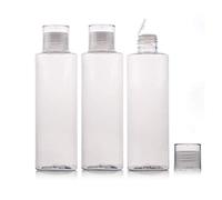 XUMIN 3PCS 250ML 8.8OZ Empty Refillable Clear Plastic Make Up Water Bottle with Double Screw Lid Toner Lotion Dispensing Jas Pot Vial Portable Cosmetic Container Holder for Travel and Daily Life