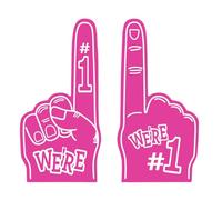 Xuminny 2 Pack Giant Foam Finger, 45 cm Gladiators Foam Finger, Large Foam Hand Pointing Finger for Sports Fans, Noise Maker for Sporting Events Games School (Pink)
