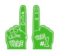 Xuminny 2 Pack Giant Foam Finger, 45 cm Gladiators Foam Finger, Large Foam Hand Pointing Finger for Sports Fans, Noise Maker for Sporting Events Games School (Green)