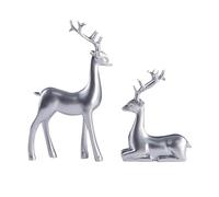 Xuminny 2pcs Resin Reindeer Sculpture, Resin Reindeer Sculpture Christmas Decorations, Desktop Christmas Ornaments, Home Christmas Decorations (multicolor)