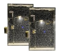 Xuminny Snowy Night Flowing Night Light, DIY Handmade Christmas Snow Scenery Small Street Light Decoratoin (2pcs)