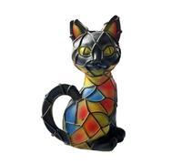 Xuminny Vintage Stained Cat Lamp, Cat Series Art Night Light, Cute Handmade Resin LED Animal Night Lights for Bedside Table, Vintage Animal Night-Light Home Decor (A)