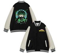 Xuminvty Deku Zip Up Hoodie Midoriya Izuku Todoroki Jacket Winter All Might Zipper Hoodie Academia Katsuki Bakugo Costume, Style 1, XXL