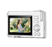 XUMIUZIY 4K Digital Camera, 64MP 5X Optical Zoom 3 Inch HD Touchscreen with Front Mirror for Selfies, Continuous Recording, Deep Learning Tracking (White)
