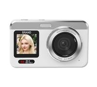 XUMIUZIY 5K HD Dual Screen Digital Camera, Autofocus 18X Digital Zoom with LED Flash for Photography (White)