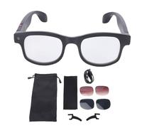 XUMIUZIY AI Smart Glasses with Camera, Anti Shake 5MP HD 1080P Video Recording Glasses, Voice Helper, Image Recognition and Translation Support, Bluetooth Audio for Travel Work