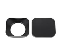 XUMIUZIY Aluminum Alloy Camera Lens Hood, Square Design for Anti Glare and Flash Compatibility, CNC Precision Machined, Portable Lens Hood Shade Protector with Cap (43mm)