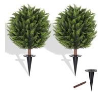XUMIUZIY Artificial Cypress Topiary Tree, 3ft Durable Design (2 Pieces) | Realistic foliage, Easy installation, Versatile for gardens, PVC material for outdoors