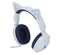 XUMIUZIY Bluetooth Cat Ear Headphone | Mic Volume Control LED Light Aux Foldable Headset for Music Gaming (Blue)