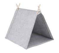 XUMIUZIY Breathable Pet Teepee Tent Multifunctional Dog Cat Bed for Home Relaxation Chic Gray 36x40x43cm