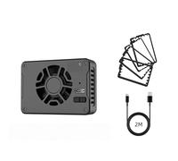 XUMIUZIY Camera Cooling Fan for R5/R6/R8/Fuji XT4, Camera External Cooling System with Semiconductor Radiator Fan, Real-Time Temperature Display, 4pcs Mounting Adapter Plates