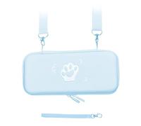 XUMIUZIY Carrying Case for & Lite, Portable Hard Shell Slim Travel Carrying Case, Cute Cat Paws Pattern, PU Leather Case for Game Console Accessories (Blue)