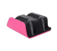 XUMIUZIY Charging Station for PS 5 Dual sense/Edge Controller, Fast Dual Controller Charging Dock with LED Indicator, Storage Stand Function, USB Cable (Pink Black)