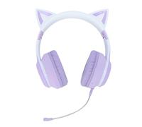 XUMIUZIY Cute Cat Bluetooth Headphones, Wireless Gaming Headphone with LED Light, Detachable Microphone Foldable, Bluetooth 5.3 and Wired Headset for Girls Boys (Purple)