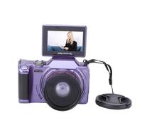 XUMIUZIY Digital Camera, 64MP 4K Video Camera with 3 Inch Flip Screen and 18X Digital Zoom, for Wide Angle and Macro Photography (Purple)