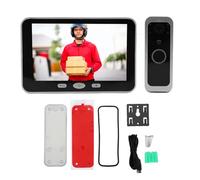 XUMIUZIY Doorbell Camera Wireless,1080P HD Video Doorbell with 5 Inch Display Screen, Smart Motion Detection, Support for APP, 5000mAh Battery, 145° View, 12 Languages