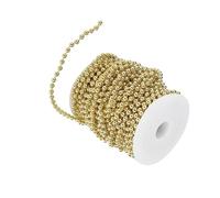 XUMIUZIY Electroplated Pearl Wire Beads Roll 6mm Golden | 25M DIY Garland String for Wedding Decoration (Gold)