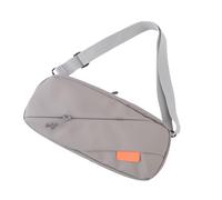 XUMIUZIY Game Console Carrying Case, PU Double Zippers Mesh Pocket Shock Proof Protective Bag with Adjustable Shoulder Strap, for ROG Ally Steam Deck, Handheld Gaming Consoles (Silver)