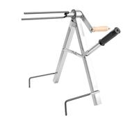 XUMIUZIY Hose Reel Storage Tool for Garden Irrigation Use | Foldable A Frame Structure, Dual Bearing Transmission, Beech Wood Handle, Galvanized Iron Build