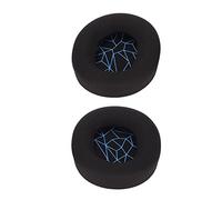 XUMIUZIY Improved Sound Quality Ear Pads for Arctis 3/5/7, Durable Protein Leather Replacement for Gaming Headset Users (Black earpads with blue silk screen)