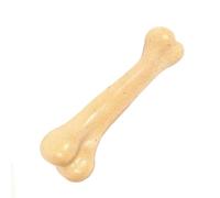 XUMIUZIY Interactive Meat Scented Dog Chew Bone for Teeth Cleaning (Yellow) | Sawdust Infused Material, Puppy Teething Relief, Aggressive Chewer Tough, Simulated Real Bone Shape