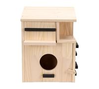 XUMIUZIY Large Wooden Squirrel House with Ladder for Outdoor | Pine Wood Construction, Dual Balcony Perches, Acrylic Viewing Panel, Easy Bedding Access, Wildlife Observation