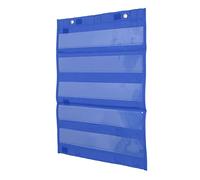 XUMIUZIY Magnetic Calendar Pocket Chart, 5 Rows, Clear Pockets for Classroom Visual Aid for Kids, for Home Learning, Polyester PVC Material (Blue)