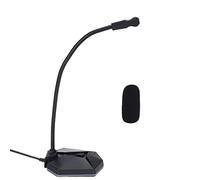 XUMIUZIY Omnidirectional Condenser Desktop Microphone, Computer Microphone Stump Integrated in the Sound Card Anti -interference for PC Laptop (Black)