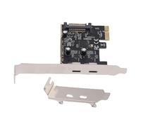 XUMIUZIY PCIe to USB 3.2 Gen 1 Card, 2 USB Type C Ports 5Gbps Bandwidth, with Power Supply, for WinOS MacOS Desktop PC
