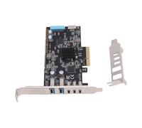 XUMIUZIY PCIe to USB 3.2 Gen 2 Card, 10Gbps USB C PCIe Expansion Card with 3 Type C Type A, for WinOS MacOS Systems