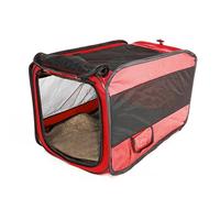 XUMIUZIY Pet Folding Cage Portable and Breathable Travel Dog Crate for Medium to Large Pets Red 30.2x19.1x18.9in
