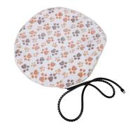 XUMIUZIY Pet Heating Pad Round Double Sided Thick Flannel Warm Blanket Mat for Winter Cold Weather, Electric Dog Heating Pad for Indoor and Outdoor Use (Milky Footprints)