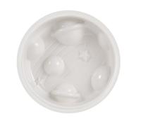 XUMIUZIY Planet Shaped Slow Feed Dog Cat Bowl Non Slip Pet Dish (White) | Space Theme Pet Feeder, Rounded Smooth Edges, Easy Clean Interior, Anti Tip Base, Digestion Aid