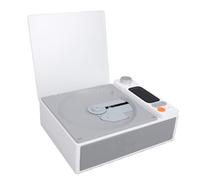 XUMIUZIY Portable CD Player, Bluetooth Desktop CD Player with LCD Display, Built in FM Radio & Speakers, Lossless Sound Playback, USB Port & Aux Input, Remote Control (White)