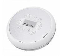 XUMIUZIY Portable CD Player, Desktop CD Player with Earphones and AUX Cable, 60s Anti Skip Protection, Repeat Function, Multi For mate Playback, AA Battery Powered, for Car, Home