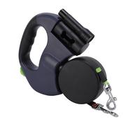 XUMIUZIY Retractable Dog Leash - Automatic Double Retractable Dog Walking Leash for Medium & Small Dogs, One-Handed Brake/Pause/Lock, Built in LED Light, Non Slip Grip (Blue)