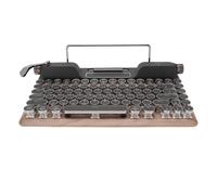 XUMIUZIY Retro Typewriter Keyboard, Wireless Mechanical Gaming Keyboard with RGB Backlit, Blue Switches, Hot Swappable, BT 5.0 Connection, Punk Round Keycap, for PC