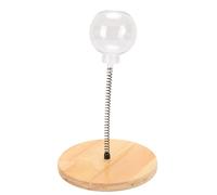 XUMIUZIY Slow Feed Cat Dispenser Toy With Spring Rod Base, Interactive Treat Ball for Bunny Kitten Wooden Self Play (JH Basic, Large Hole Freeze Dried Ball)