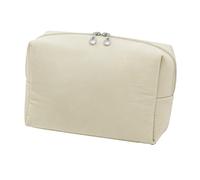XUMIUZIY Small Makeup Pouch Easy Access Cosmetic Tote for Women on Business Trip Nylon (Milk Apricot White)